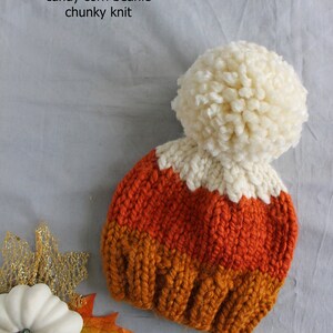 Pumpkin Baby Hat, Candycorn Baby Hat, Fall Beanie Kids, Fall Kids Hat, Pumpkin Kids Hat, Candycorn Kids Hat, Halloween Knit Hat, Fall Toques image 5