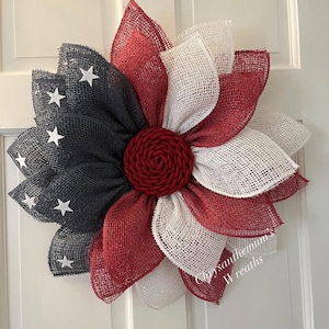 Red,white&blue flower wreath