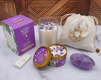 Amethyst Palm Stone Gift Set