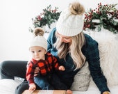 Luxe B Baby , Mommy and Me Hats, Baby pom pom hat,Slouchy Beanie Hat, Infant Winter Hat , Mommy and me outfit , Girl Baby Boy Toddler Toque