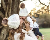 Luxe B Baby ,Mommy and Me Hats, Baby pom pom hat,Slouchy Beanie Hat, Infant Winter Hat , Mommy and me outfit , Girl Baby Boy Toddler Toque
