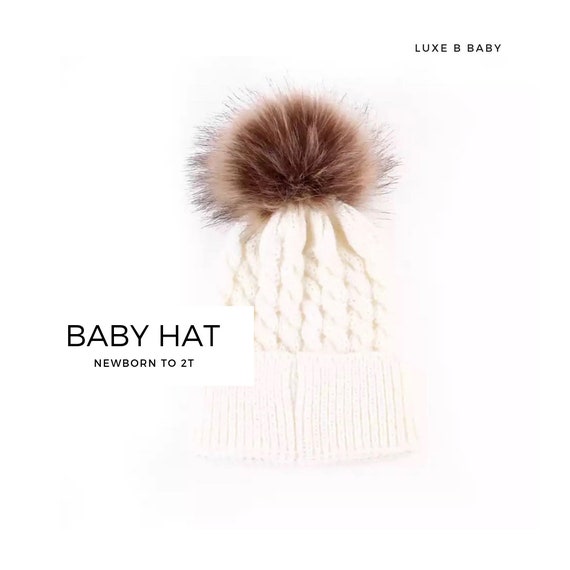 baby winter hat pom pom