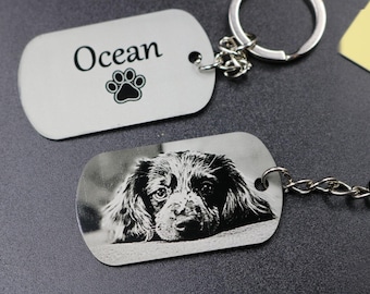 Laser Photo Engraved Stainless Steel Keyring