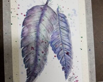 Watercolor Painting - 9 x 6Feathers