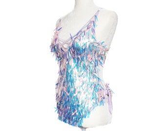 Festival Outfit Iridescent Sequin Bodysuit Rave wear Festival Clothing Rave Outfit