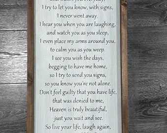 As I sit in Heaven sign, sympathy gift, In memory of sign, wood sign, signs with quotes, farmhouse decor, condolences,