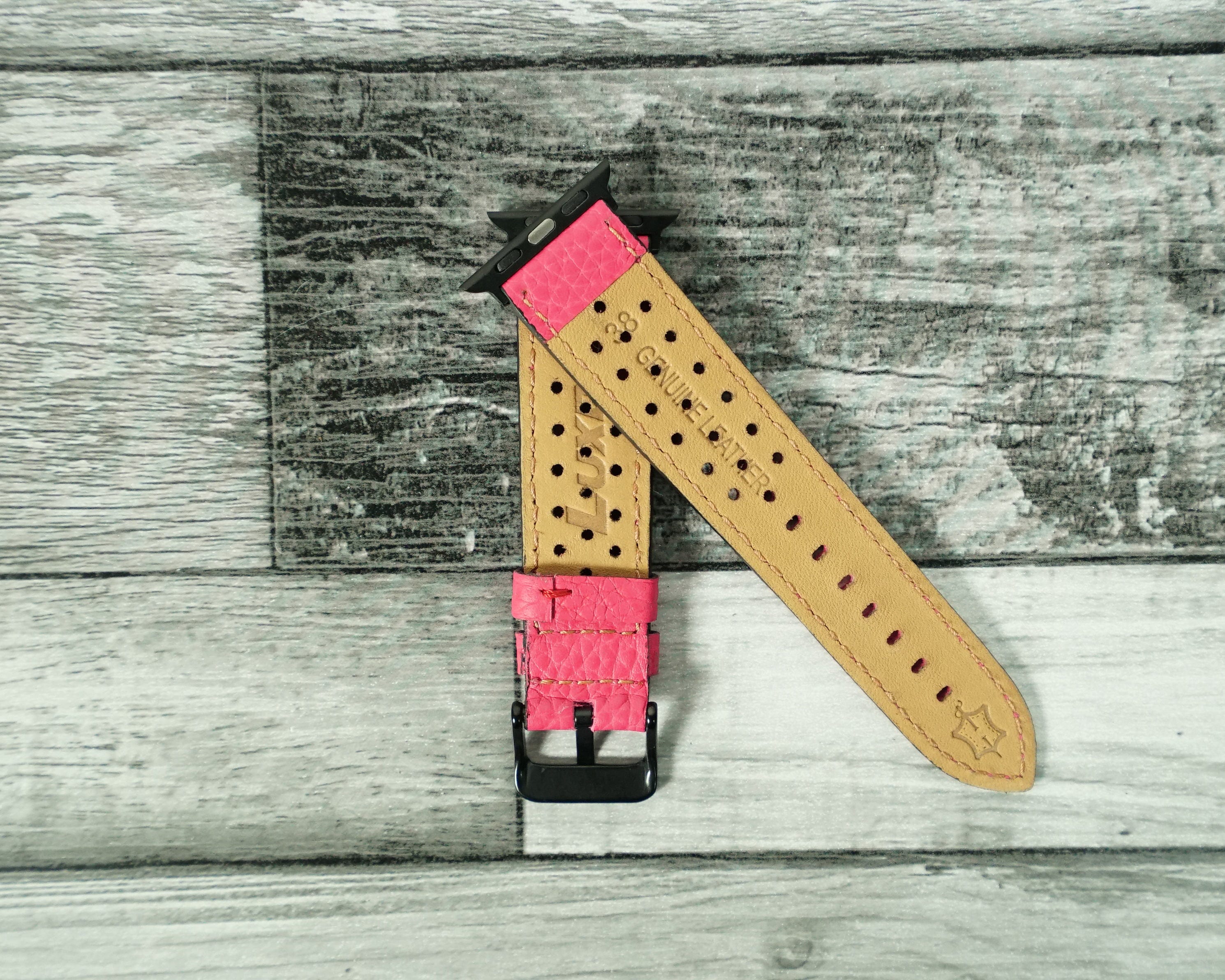 Pink Leather Apple Watch Band 38mm apple Watch 4/5/6/7 Etsy