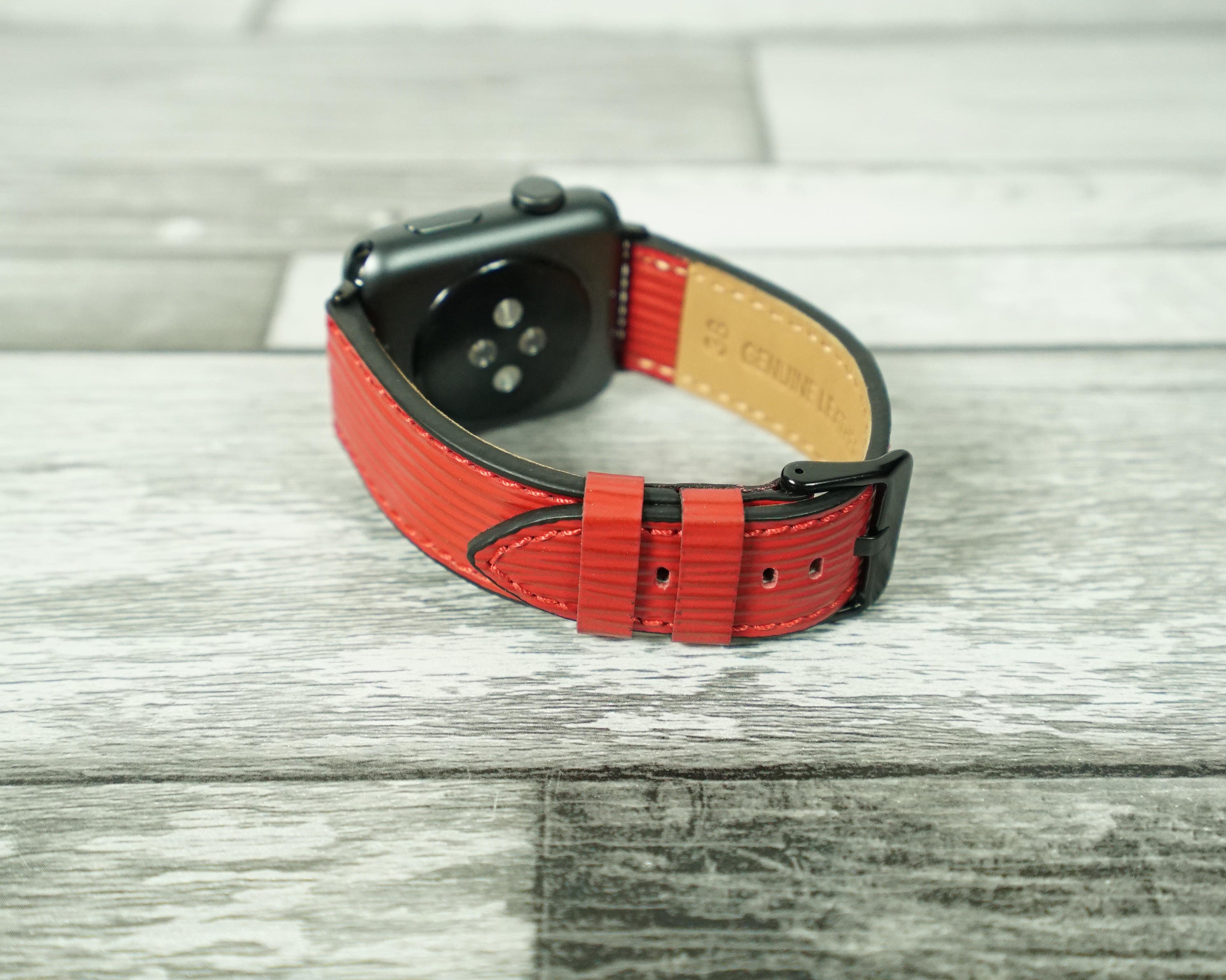 Red Leather Apple Watch Band 38mm apple 