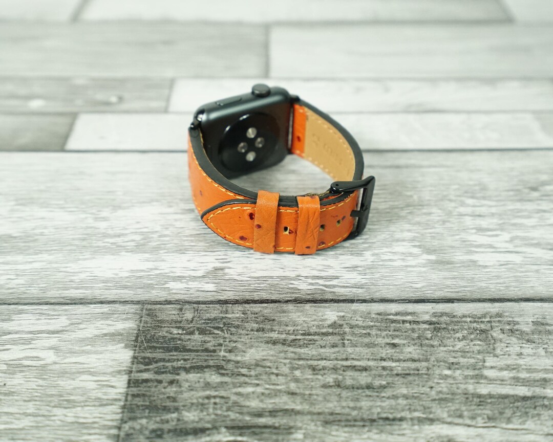 Orange 42 Mmapple Watch 4 5 6 7 8 44 45 Apple Watch Band Brand New Leather Iwatch Apple Watch Strap 42.10.024 Etsy Australia