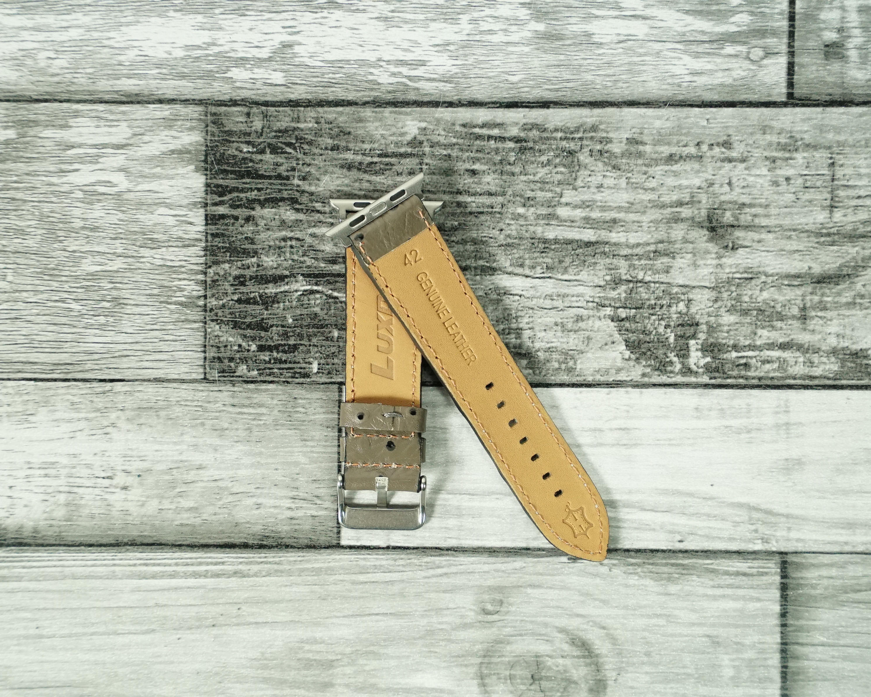Grey Leather apple watch strap 42 mm Apple Watch 4/5/6 Etsy