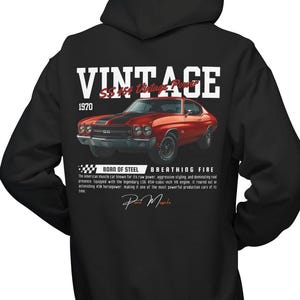 Hoodie Inspired by 1970 Chevrolet Chevelle Fleece, Gift for Classic Car Lovers, Vintage Car, Unisex Sweatshirt, Fathers Day Gift