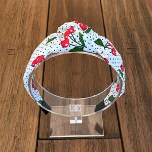 Cherry Polka Dot Top Knot Headband