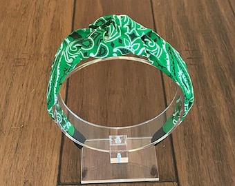 Kelly Green Top Knot Bandana Headband