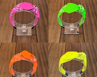 Neon Bandana Knot Tie Headband