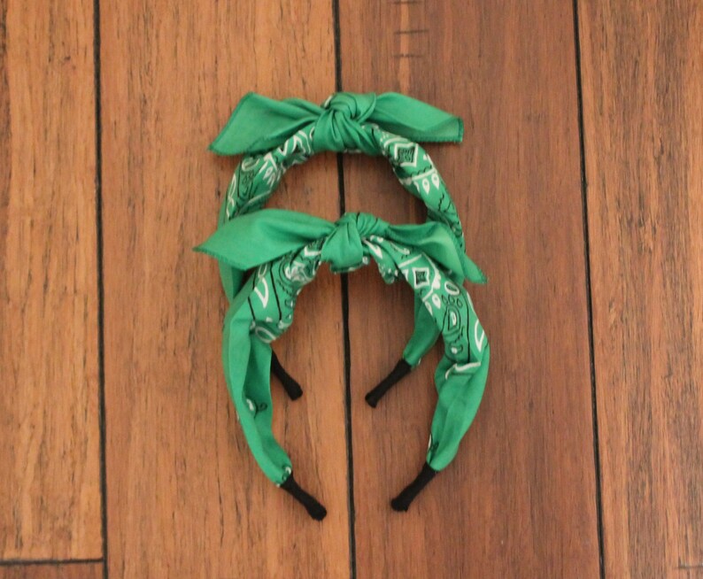 Kelly Green Bandana Knot Tie Headband Etsy