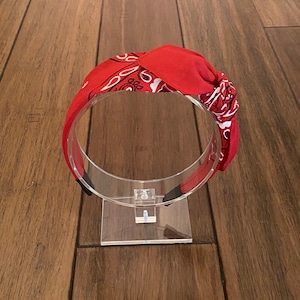 Red Bandana Knot Tie Headband