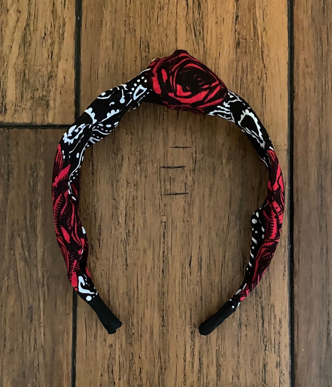 Rose Rockstar Bandana Top Knot Headband Etsy