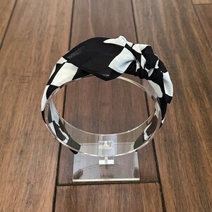 Checkerboard Bandana Knot Tie Headband