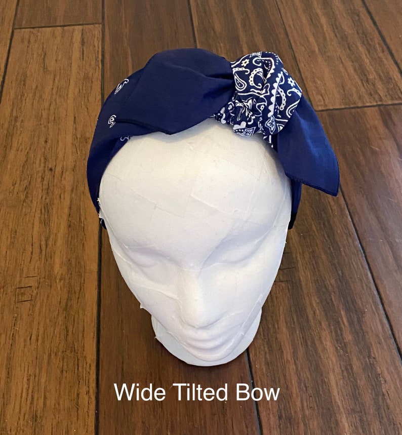 Navy Bandana Knot Tie Headband Etsy
