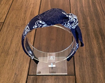 Denim Stonewash Bandana Knot Tie Headband