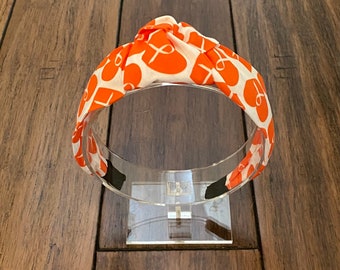 Orange Ribbon Top Knot Headband