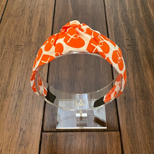 Orange Ribbon Top Knot Headband