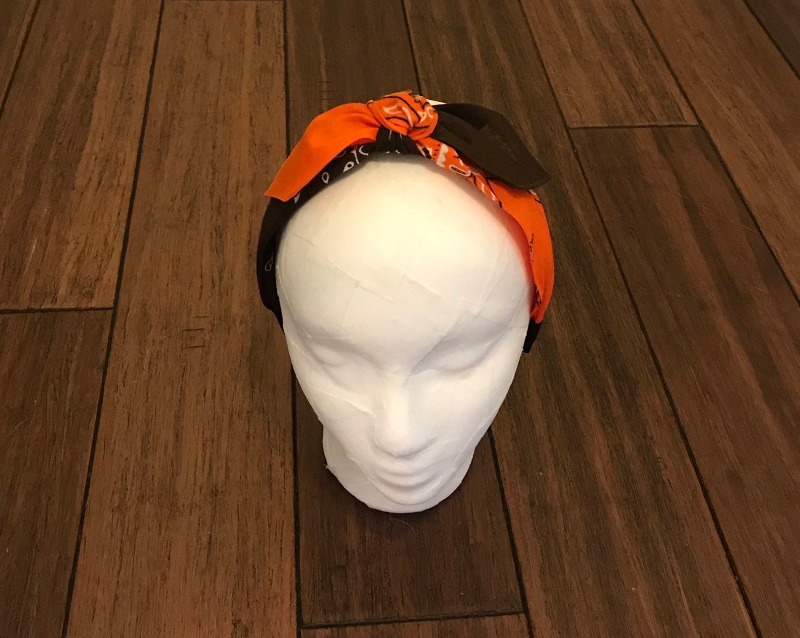 Brown & Orange Bandana Knot Tie Headband Etsy