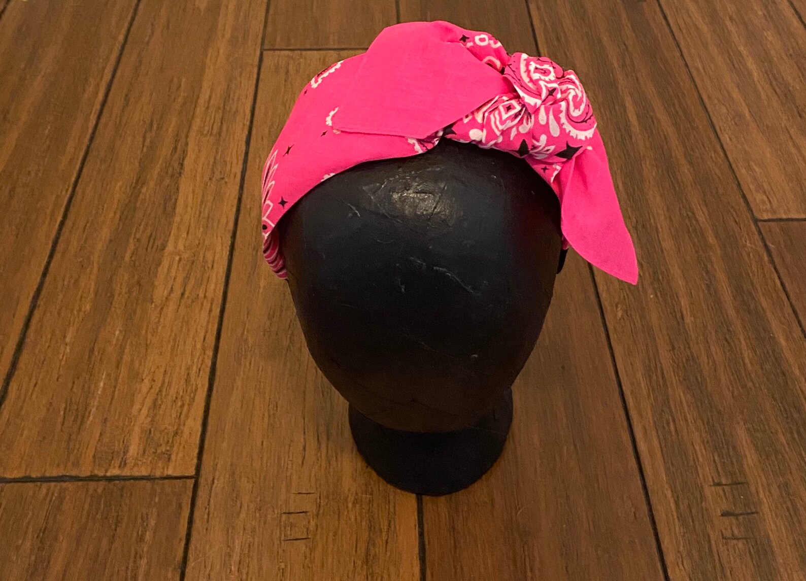Neon Pink Bandana Knot Tie Headband Etsy
