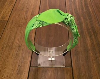 Lime Green Bandana Knot Tie Headband
