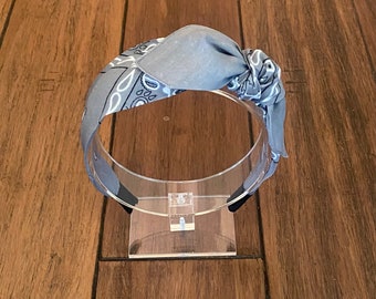 Gray Bandana Knot Tie Headband