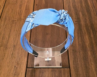 Sky Blue Bandana Knot Tie Headband