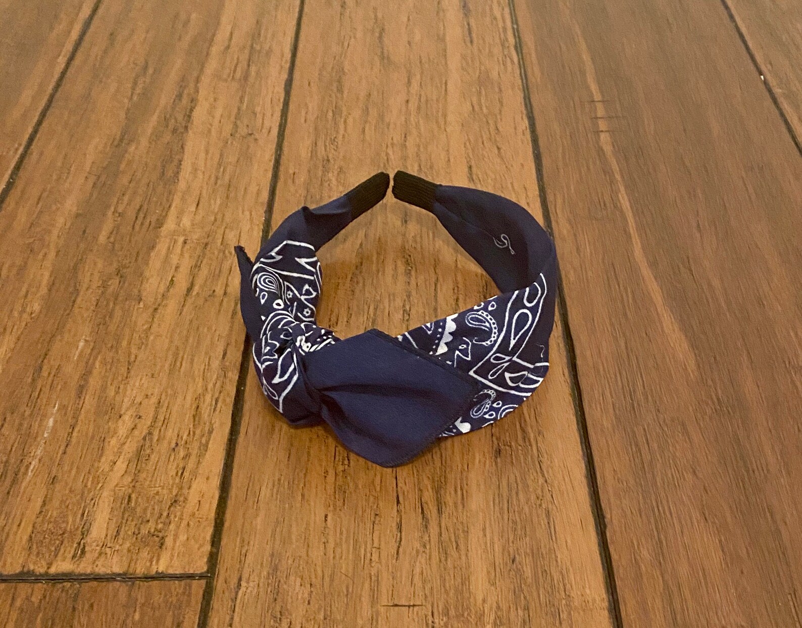 Navy Bandana Knot Tie Headband Etsy