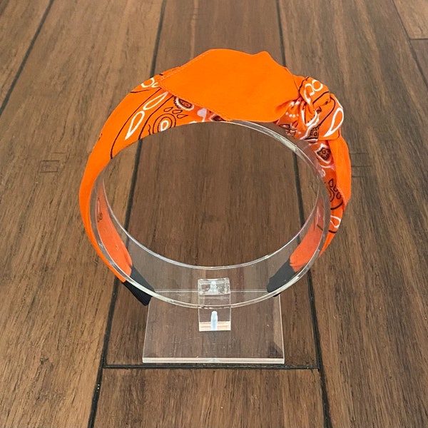 Orange Bandana Knot Tie Headband