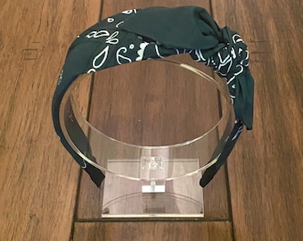 Hunter Green Bandana Knot Tie Headband