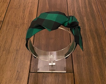 Lumberjack Plaid Bandana Knot Tie Headband