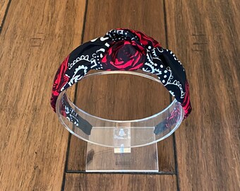 Rose Rockstar Bandana Top Knot Headband