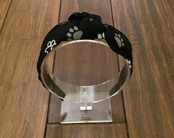 Paw Print Top Knot Headband