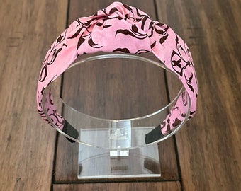 Pink Baroque Top Knot Bandana Headband