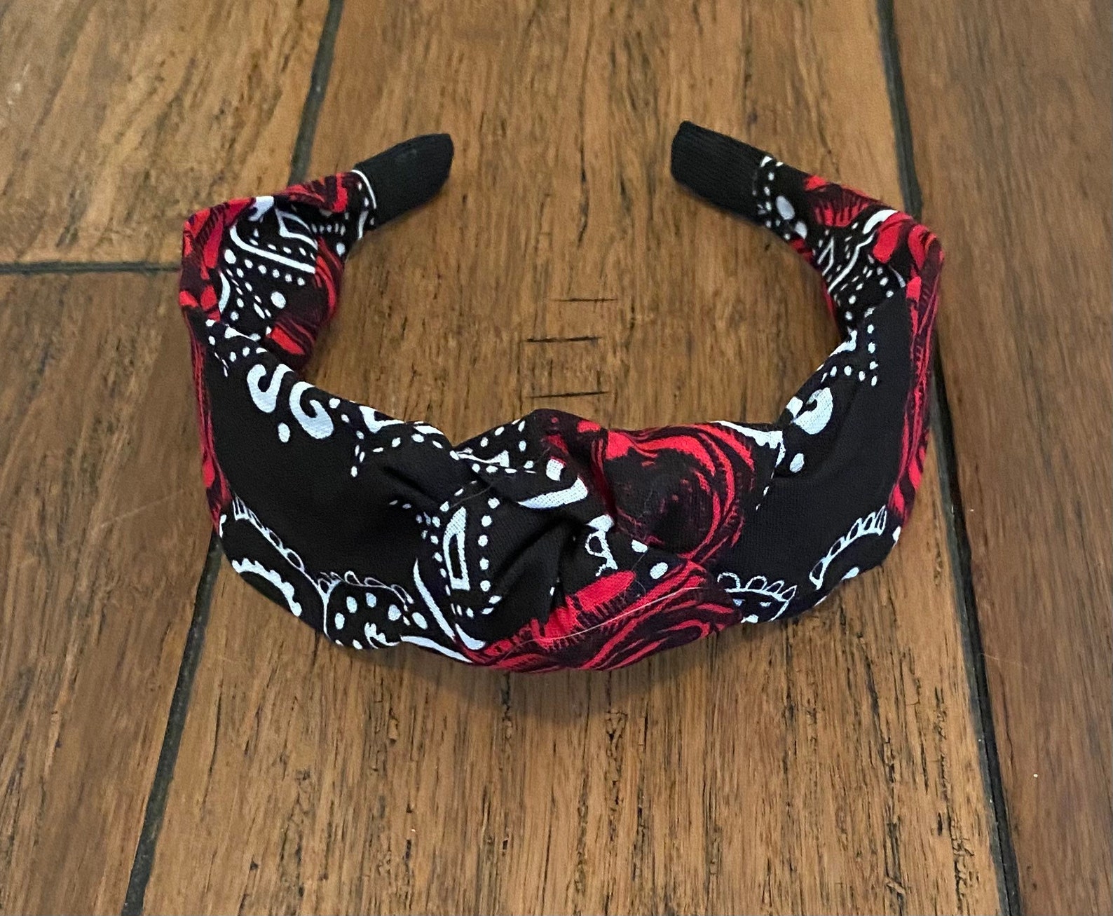 Rose Rockstar Bandana Top Knot Headband Etsy