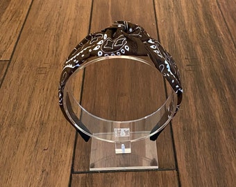 Brown Bandana Top Knot Headband