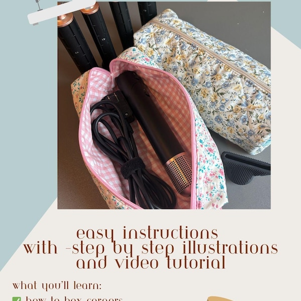 Hot Stuff Hair Tools Travel Bag Sewing Pattern Tutorial