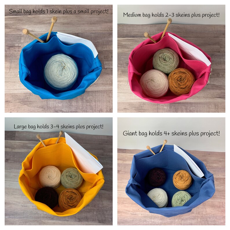 SMALL Knitting Project Bag MAROON Drawstring Bag Etsy