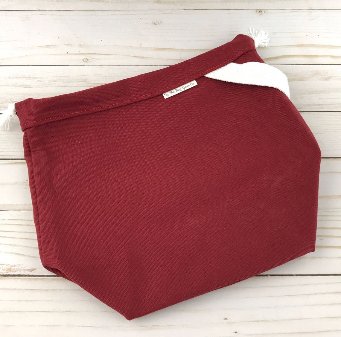 SMALL Knitting Project Bag MAROON Drawstring Bag Etsy