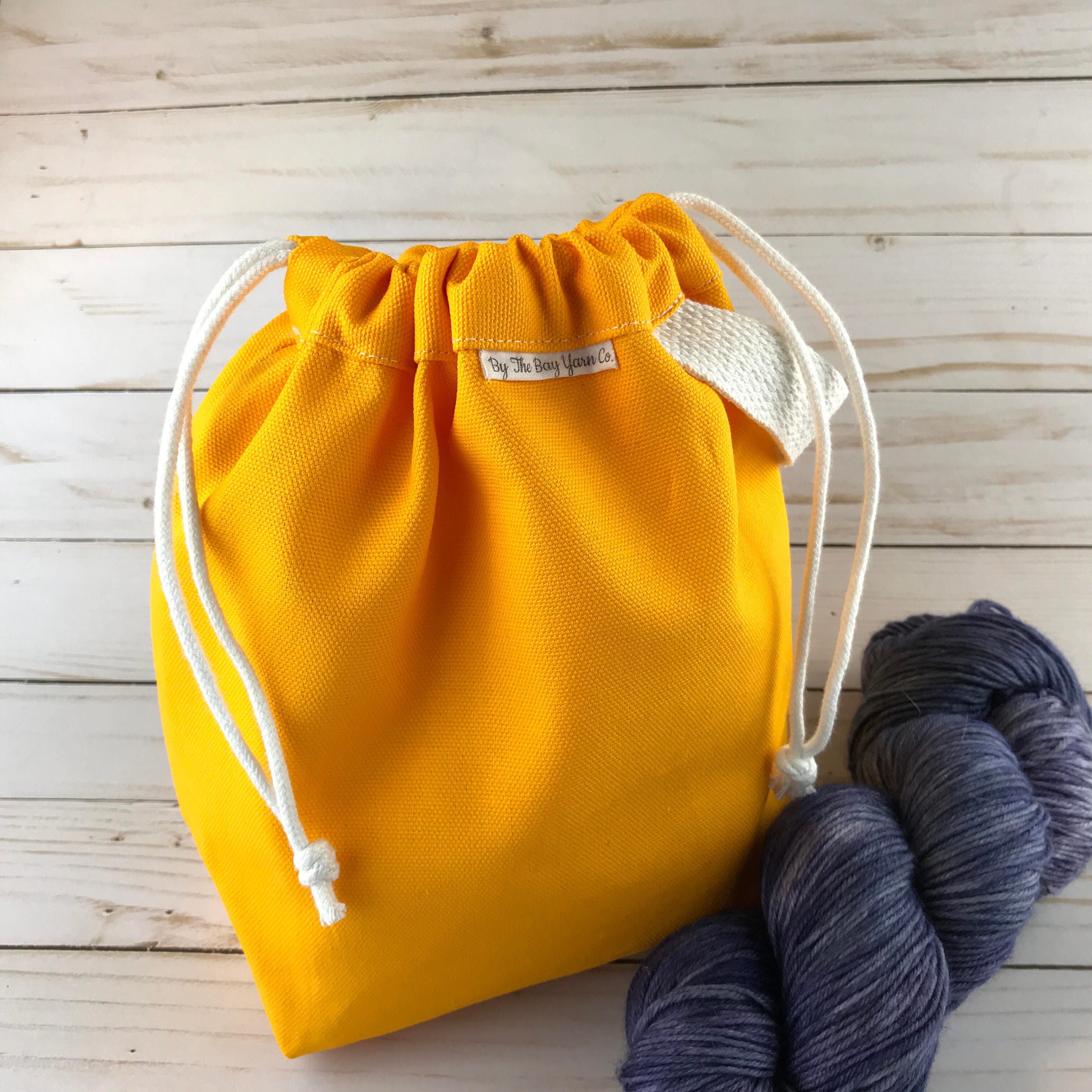 GIANT Knitting Project Bag YELLOW Drawstring Bag Christmas Etsy