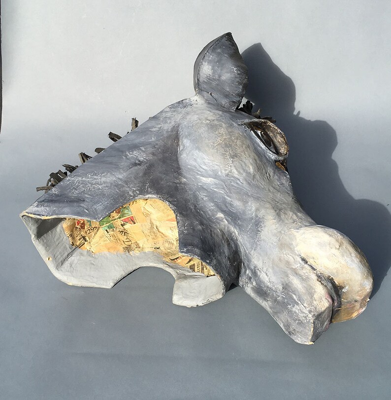 HUGE WEARABLE DONKEY Head Hand Made Papier Mache Etsy