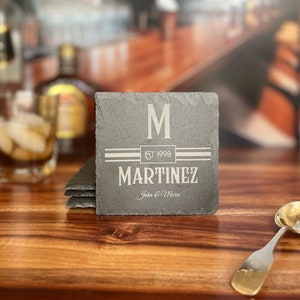 Custom Engraved Slate Coasters (Set of 4)