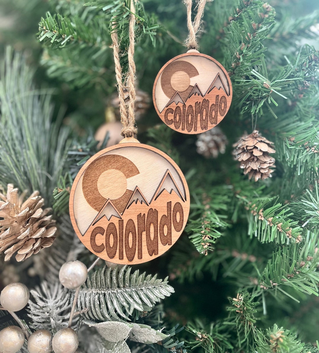 Colorado Christmas Ornaments Mountain Scene Ornament Etsy
