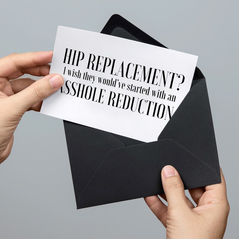 Funny Hip Replacement Surgery Card crude Surgical Get Well Hospital