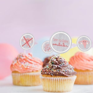 Hysterectomy Party Cupcake Topper Decorations | Funny, Humor, Uterus, Surgery