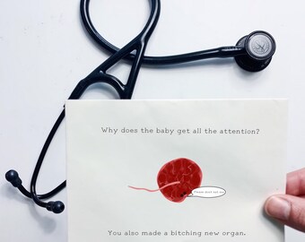 Funny birth baby placenta card (humor, new baby, newborn)
